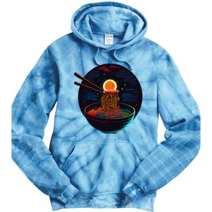 Japanese Moon Ramen Graphic Neon Retro Anime Noodles Art Tie Dye Hoodie