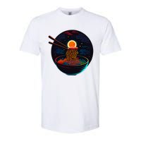 Japanese Moon Ramen Graphic Neon Retro Anime Noodles Art Softstyle CVC T-Shirt