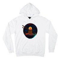 Japanese Moon Ramen Graphic Neon Retro Anime Noodles Art Hoodie