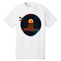 Japanese Moon Ramen Graphic Neon Retro Anime Noodles Art Tall T-Shirt