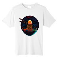 Japanese Moon Ramen Graphic Neon Retro Anime Noodles Art Tall Fusion ChromaSoft Performance T-Shirt