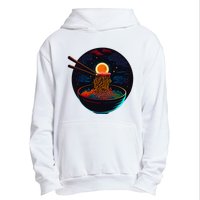 Japanese Moon Ramen Graphic Neon Retro Anime Noodles Art Urban Pullover Hoodie