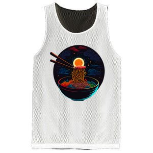 Japanese Moon Ramen Graphic Neon Retro Anime Noodles Art Mesh Reversible Basketball Jersey Tank