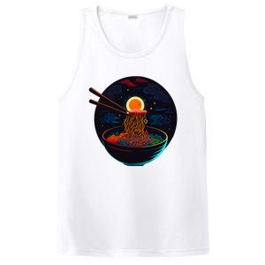 Japanese Moon Ramen Graphic Neon Retro Anime Noodles Art PosiCharge Competitor Tank