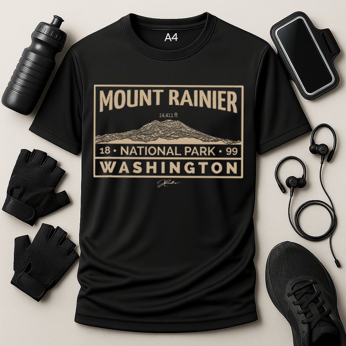 JCombs Mount Rainier National Park Cooling Performance Crew T-Shirt