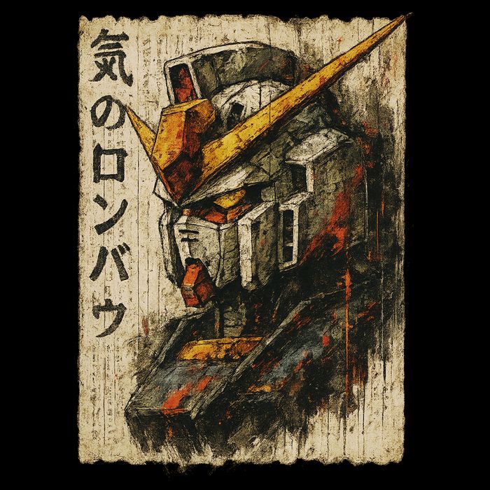 Japanese Mecha Robot Head Vintage Anime Art Button