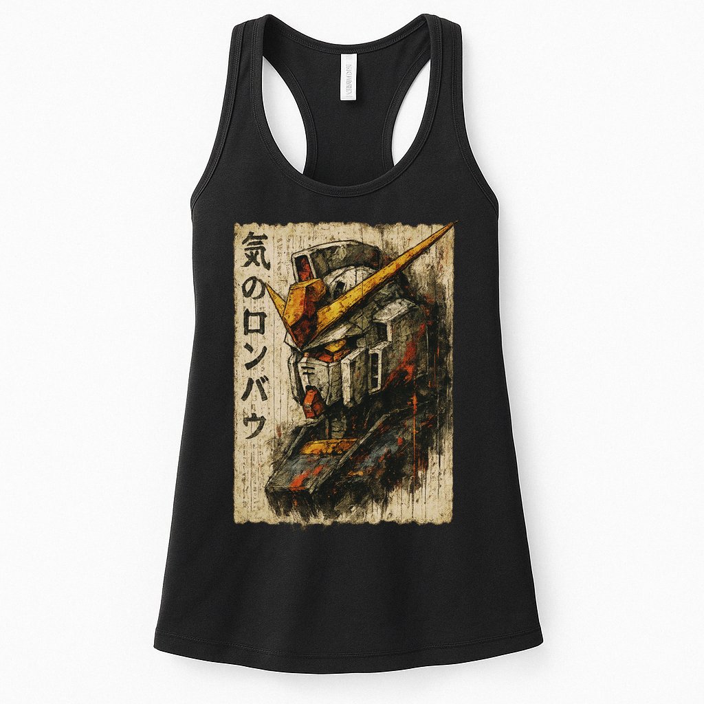 Japanese Mecha Robot Head Vintage Anime Art Womens Tank Top