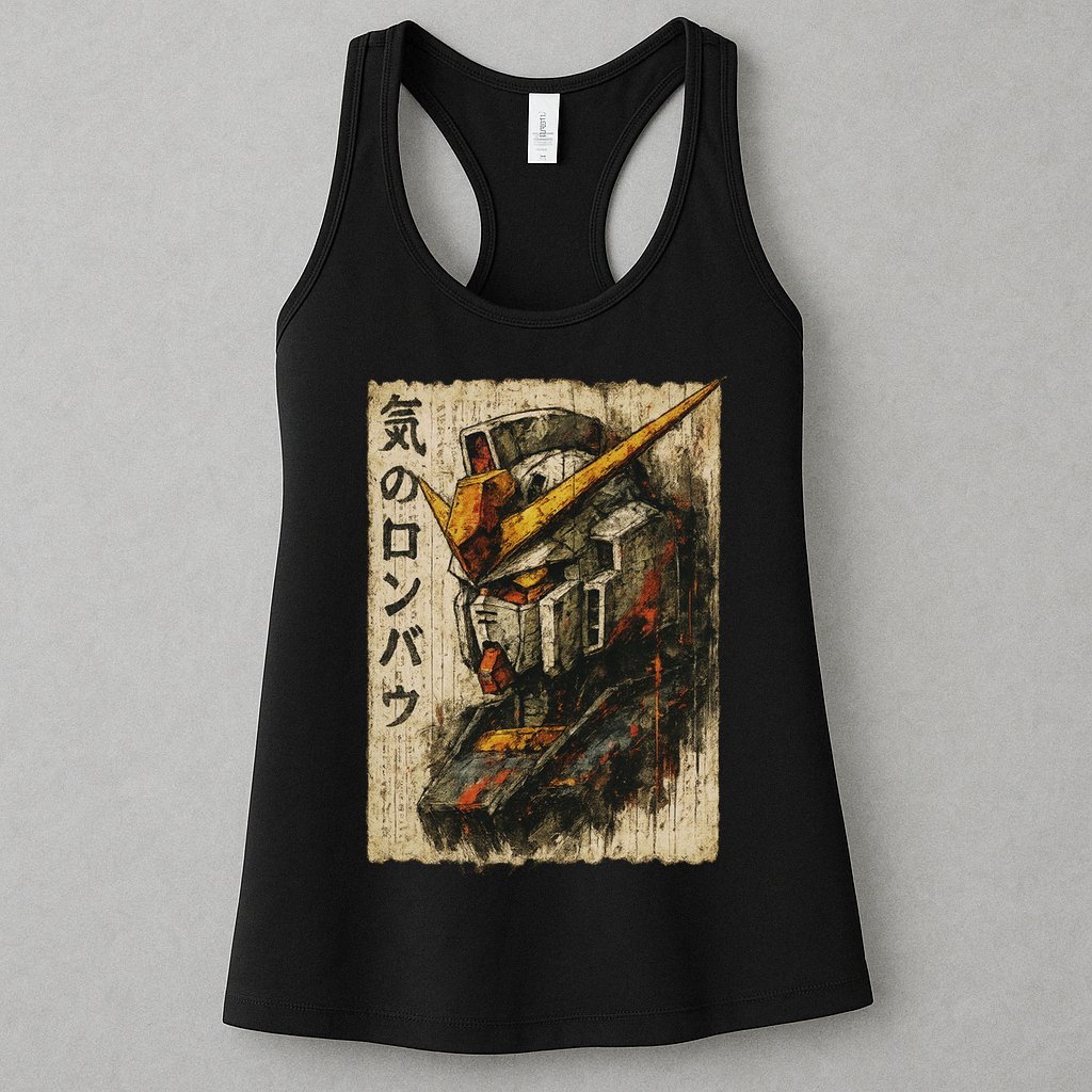 Japanese Mecha Robot Head Vintage Anime Art Womens Tank Top
