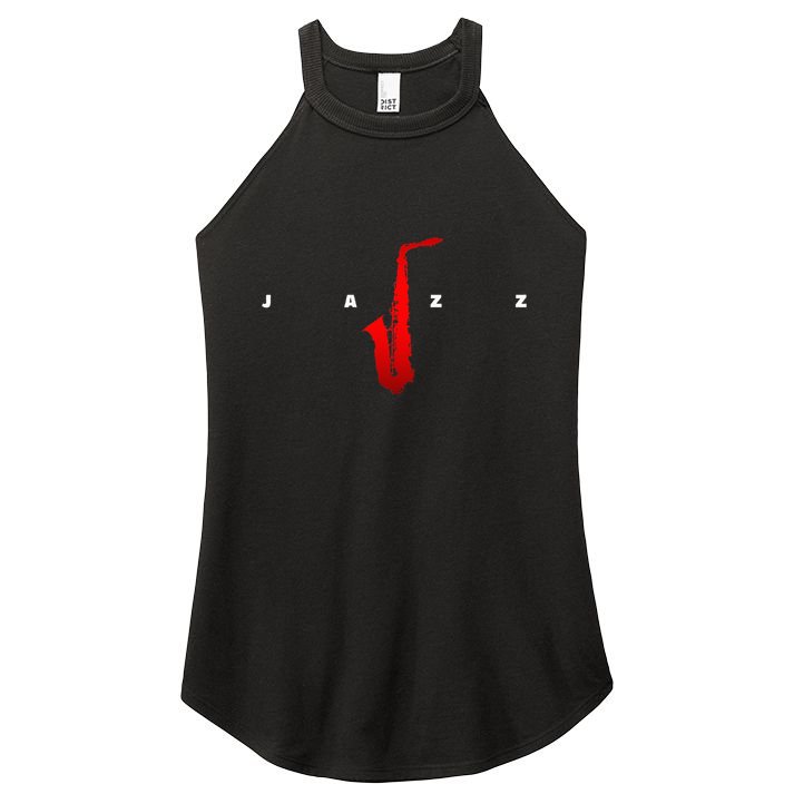 Jazz Music Saxophone Women's Perfect Tri Rocker Tank
