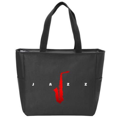Jazz Music Saxophone Zip Tote Bag