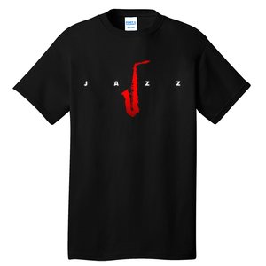 Jazz Music Saxophone Tall T-Shirt