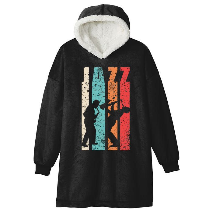 Jazz Musician Saxophonist Trumpetist Sax Trumpet Player Hooded Wearable Blanket