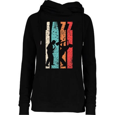 Jazz Musician Saxophonist Trumpetist Sax Trumpet Player Womens Funnel Neck Pullover Hood