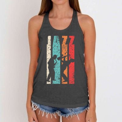 Jazz Musician Saxophonist Trumpetist Sax Trumpet Player Women's Knotted Racerback Tank