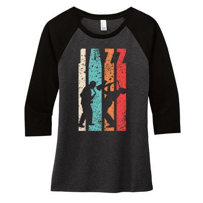 Jazz Musician Saxophonist Trumpetist Sax Trumpet Player Women's Tri-Blend 3/4-Sleeve Raglan Shirt