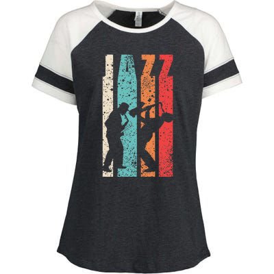 Jazz Musician Saxophonist Trumpetist Sax Trumpet Player Enza Ladies Jersey Colorblock Tee