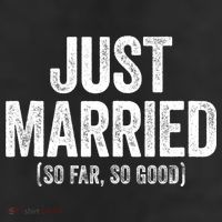 Just Married So Far So Good Newlywed Bride And Groom Cool Comfort Performance Bucket Hat
