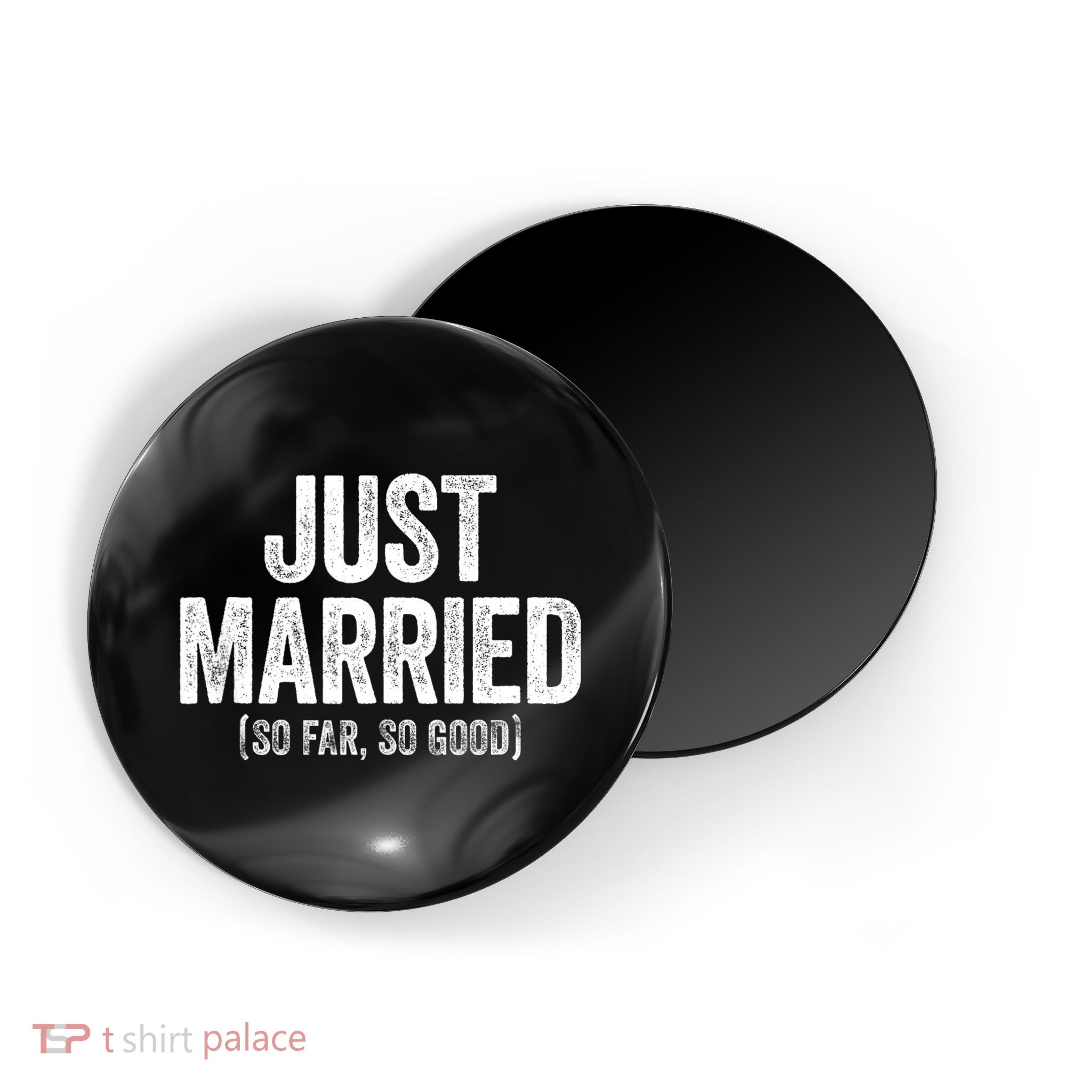 Just Married So Far So Good Newlywed Bride And Groom Magnet