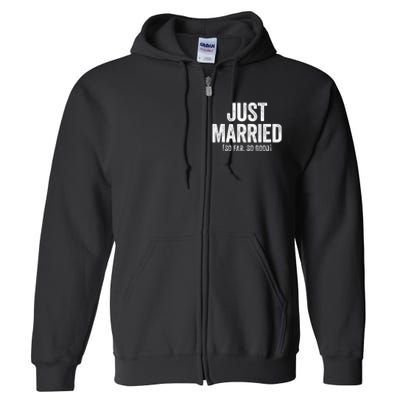 Just Married So Far So Good Newlywed Bride And Groom Full Zip Hoodie