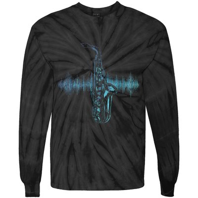 Jazz Music Saxophone Player Gift Saxophone Tie-Dye Long Sleeve Shirt