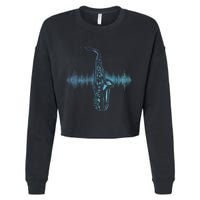 Jazz Music Saxophone Player Gift Saxophone Cropped Pullover Crew