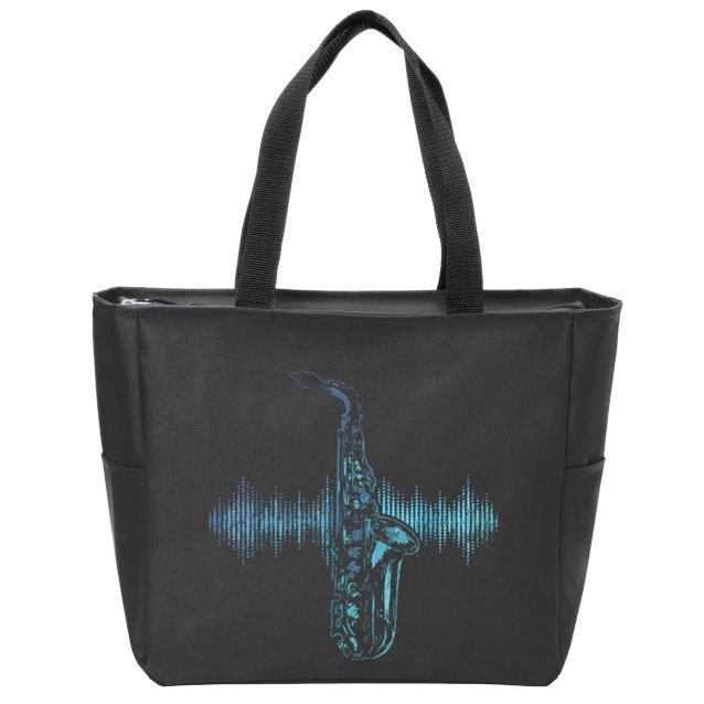 Jazz Music Saxophone Player Gift Saxophone Zip Tote Bag