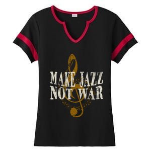 Jazz Music Saxophone Trumpet Gift Ladies Halftime Notch Neck Tee