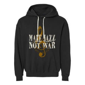 Jazz Music Saxophone Trumpet Gift Garment-Dyed Fleece Hoodie