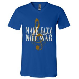 Jazz Music Saxophone Trumpet Gift V-Neck T-Shirt