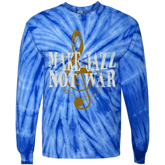 Jazz Music Saxophone Trumpet Gift Tie-Dye Long Sleeve Shirt