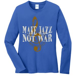 Jazz Music Saxophone Trumpet Gift Ladies Long Sleeve Shirt