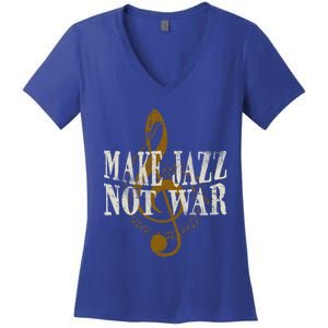 Jazz Music Saxophone Trumpet Gift Women's V-Neck T-Shirt