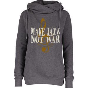 Jazz Music Saxophone Trumpet Gift Womens Funnel Neck Pullover Hood