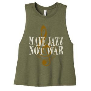 Jazz Music Saxophone Trumpet Gift Women's Racerback Cropped Tank