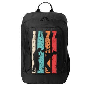 Jazz Musician Saxophonist Trumpetist Sax Trumpet Player City Backpack