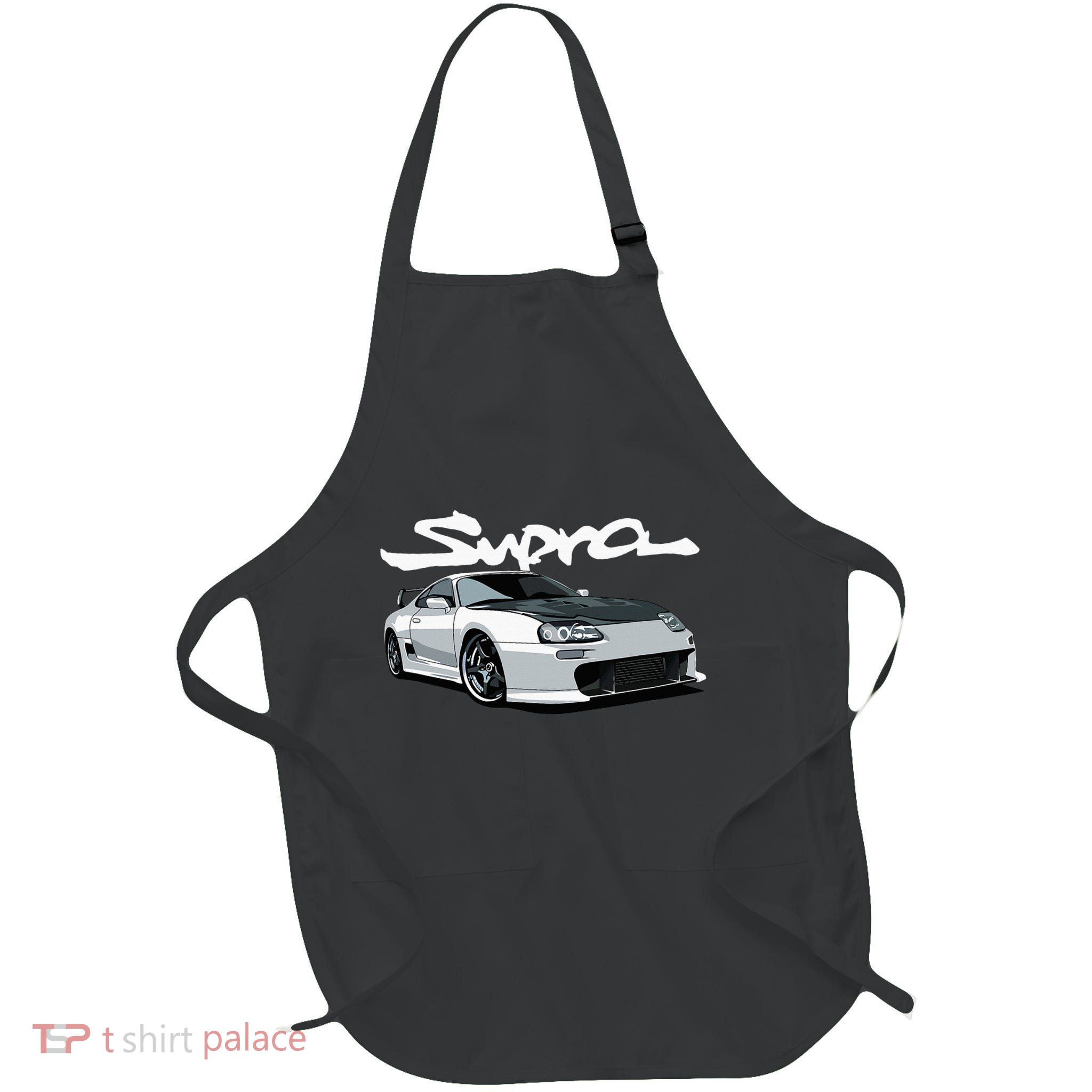 Jdm Mkiv Supra 2jz Street Racing Drag Drift Full-Length Apron With Pockets
