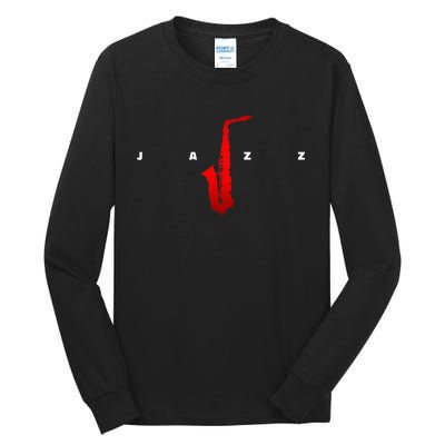 Jazz Music Saxophone Tall Long Sleeve T-Shirt