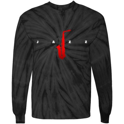 Jazz Music Saxophone Tie-Dye Long Sleeve Shirt