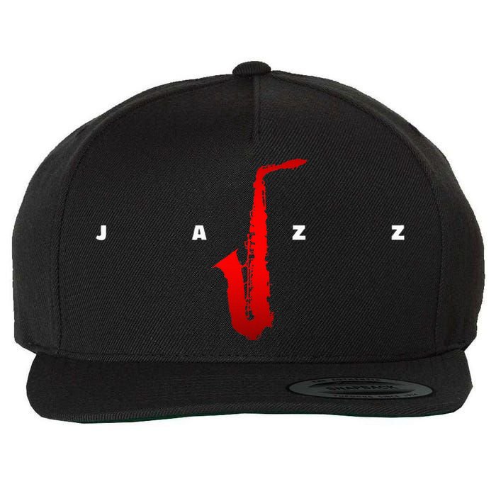 Jazz Music Saxophone Wool Snapback Cap