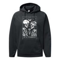 Just Married The Lovers Skeleton Couple Matching Halloween Performance Fleece Hoodie