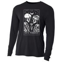 Just Married The Lovers Skeleton Couple Matching Halloween Cooling Performance Long Sleeve Crew