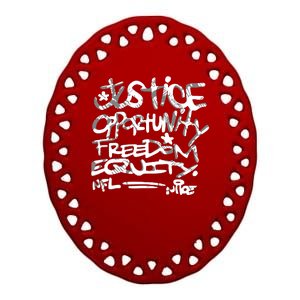 Justice Mike Tomlin Opportunity Equity Freedom Ceramic Oval Ornament