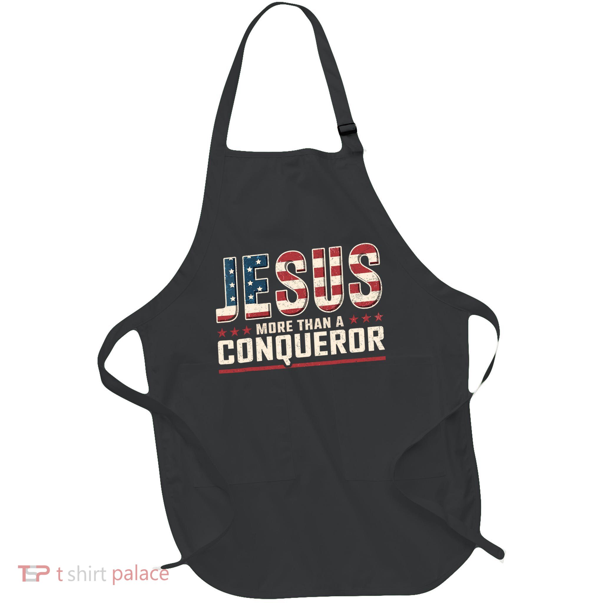 Jesus More Than A Conqueror Full-Length Apron With Pockets