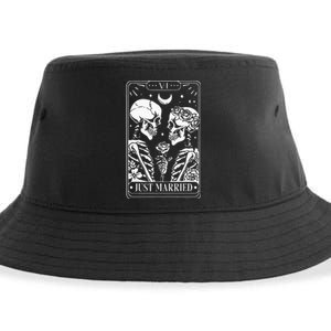 Just Married The Lovers Skeleton Couple Matching Sustainable Bucket Hat