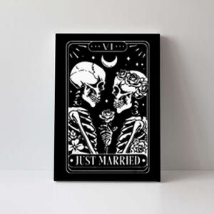 Just Married The Lovers Skeleton Couple Matching Canvas