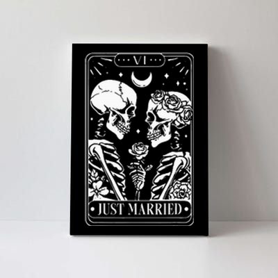 Just Married The Lovers Skeleton Couple Matching Canvas