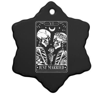 Just Married The Lovers Skeleton Couple Matching Ceramic Star Ornament