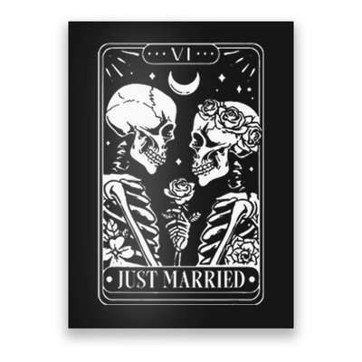 Just Married The Lovers Skeleton Couple Matching Poster