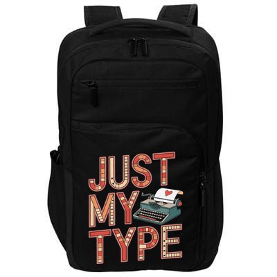 Just My Type Funny Typewriter Book Publisher Author Impact Tech Backpack