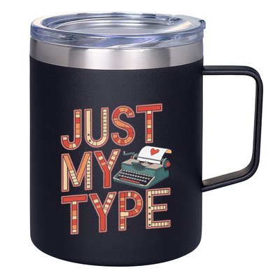 Just My Type Funny Typewriter Book Publisher Author 12oz Stainless Steel Coffee Mug